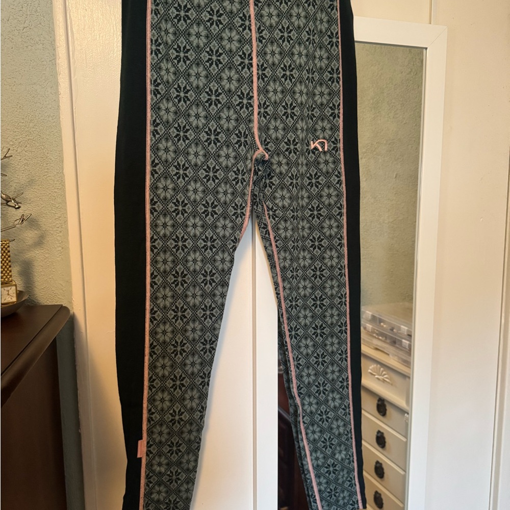 EUC Kari Traa Wool Baselayer bottom Legging XL Green
